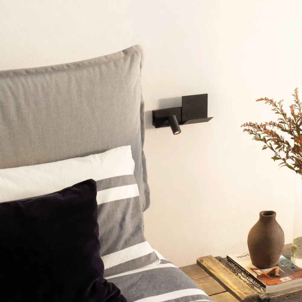 Applique Camera Da Letto-Ideal Lux Applique per camera da letto komodo-1 ap nera usb led orientabile