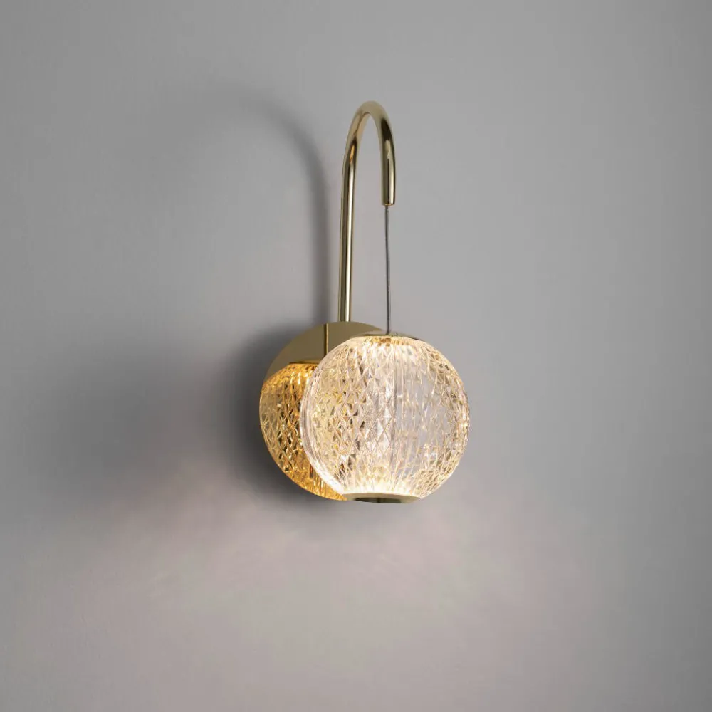 Applique Camera Da Letto-Selezionato da Mazzolaluce Applique per camera da letto oro sfera trasparente led 3200k