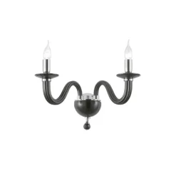 Applique Camera Da Letto-Ondaluce Applique per camera da letto ravel 2 luci vetro nero