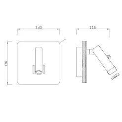 Applique Camera Da Letto-Selezionato da Mazzolaluce Applique per camera da letto quadrato ottone anticato