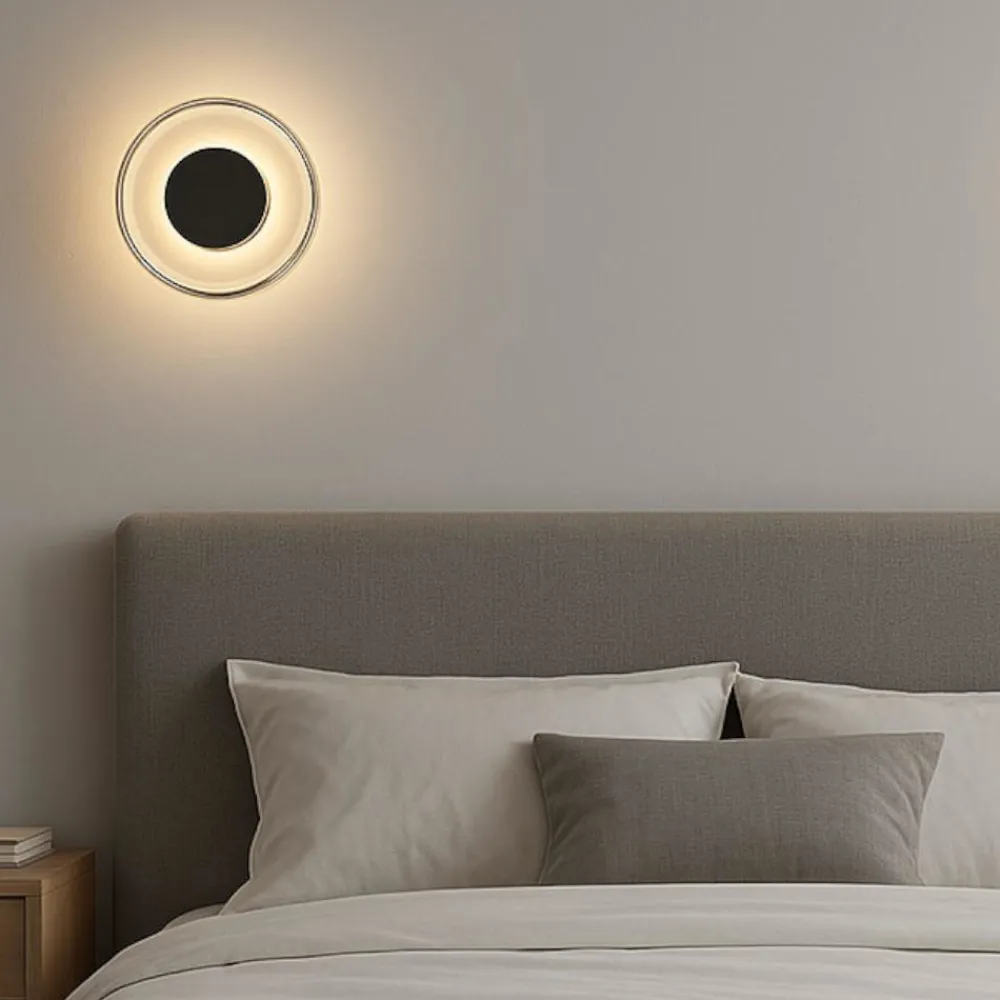 Applique Camera Da Letto-Selezionato da Mazzolaluce Applique per camera da letto tonda led 10w 3000k nero opaco