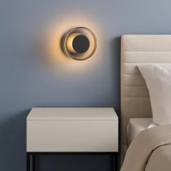 Applique Camera Da Letto-Selezionato da Mazzolaluce Applique per camera da letto tonda led 10w 3000k nero opaco