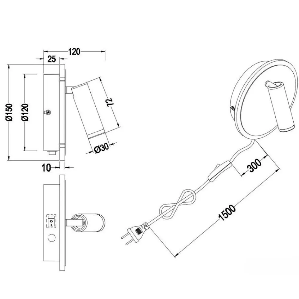 Applique Camera Da Letto-Selezionato da Mazzolaluce Applique per comodini camera da letto led 3000k luce orientabile