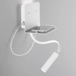 Applique Camera Da Letto-Perenz Illuminazione Applique per comodini mensola bianco level perenz 2 luci led