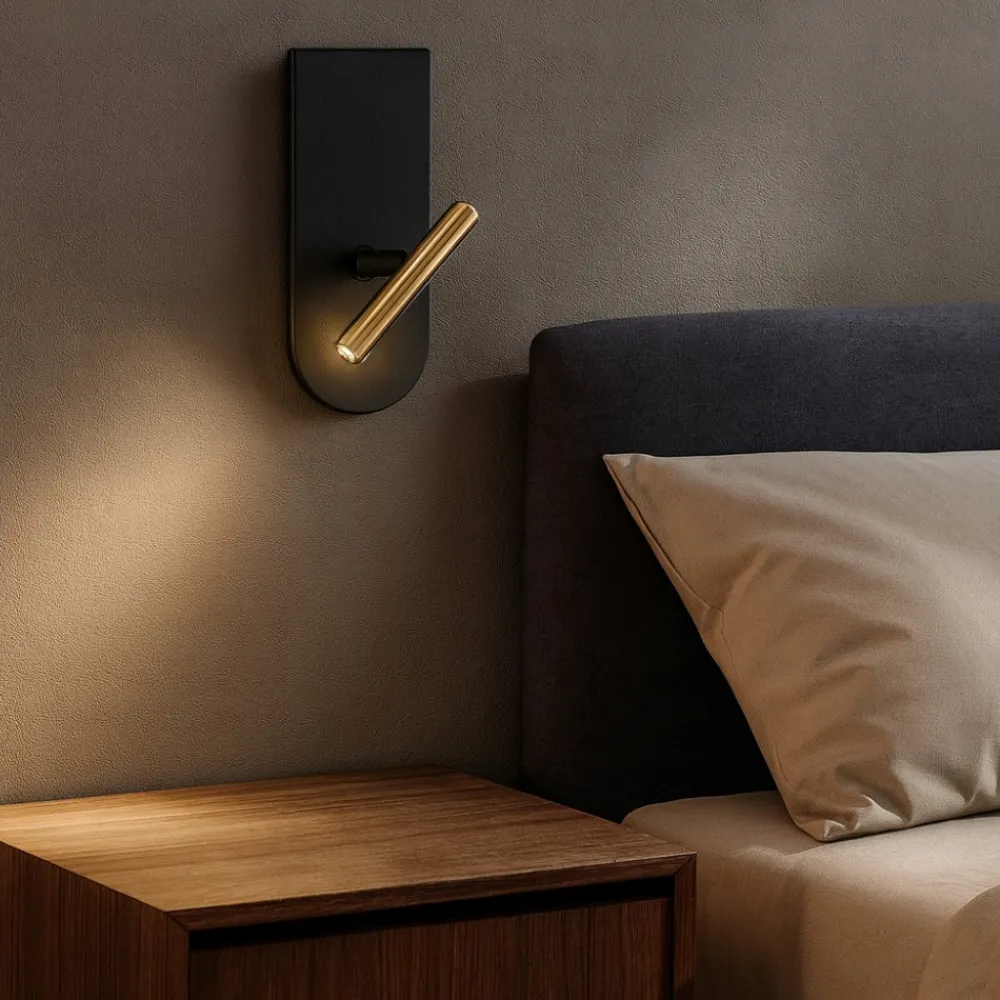 Applique Camera Da Letto-Stilnovo Applique per comodini 1night camera da letto nero e oro