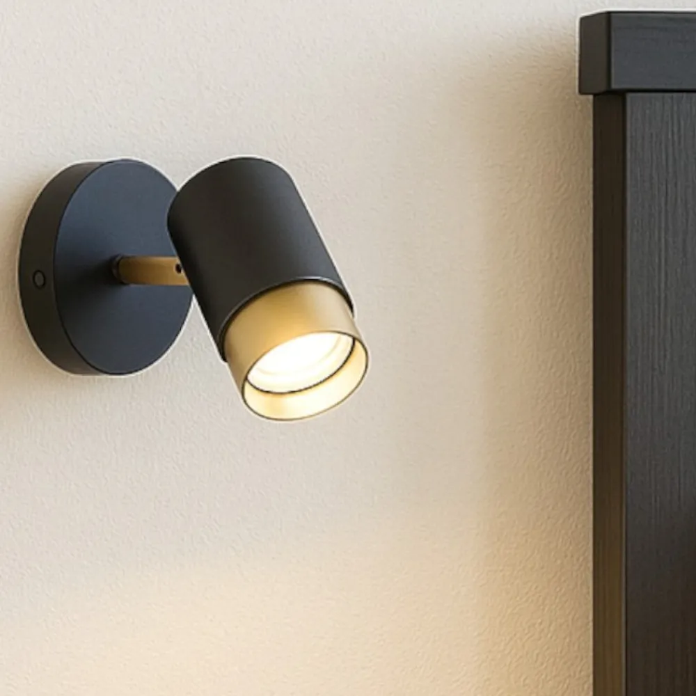 Applique Camera Da Letto-Selezionato da Mazzolaluce Applique per comodino camera da letto nero oro orientabile