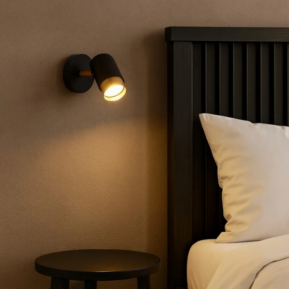 Applique Camera Da Letto-Selezionato da Mazzolaluce Applique per comodino camera da letto nero oro orientabile