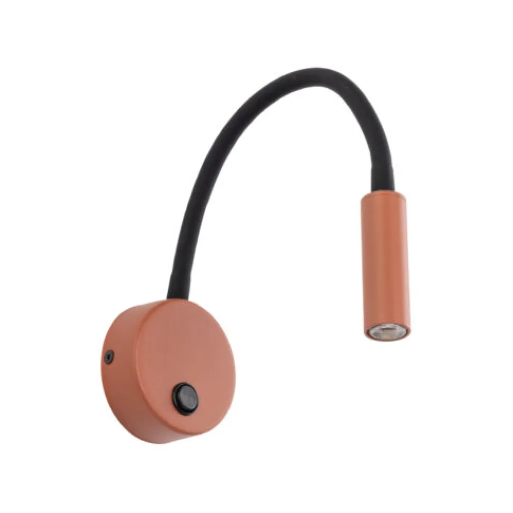Applique Camera Da Letto-Selezionato da Mazzolaluce Applique per comodino camera da letto colore mattone nero orientabile con interruttore