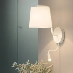 Applique Camera Da Letto-Selezionato da Mazzolaluce Applique per comodino camera da letto con interruttore paralume bianco