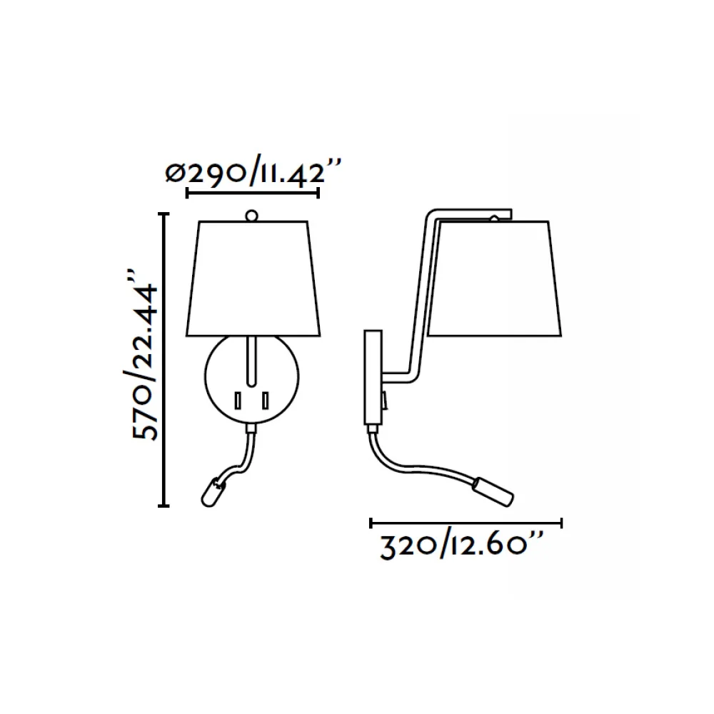 Applique Camera Da Letto-Selezionato da Mazzolaluce Applique per comodino camera da letto con interruttore paralume bianco