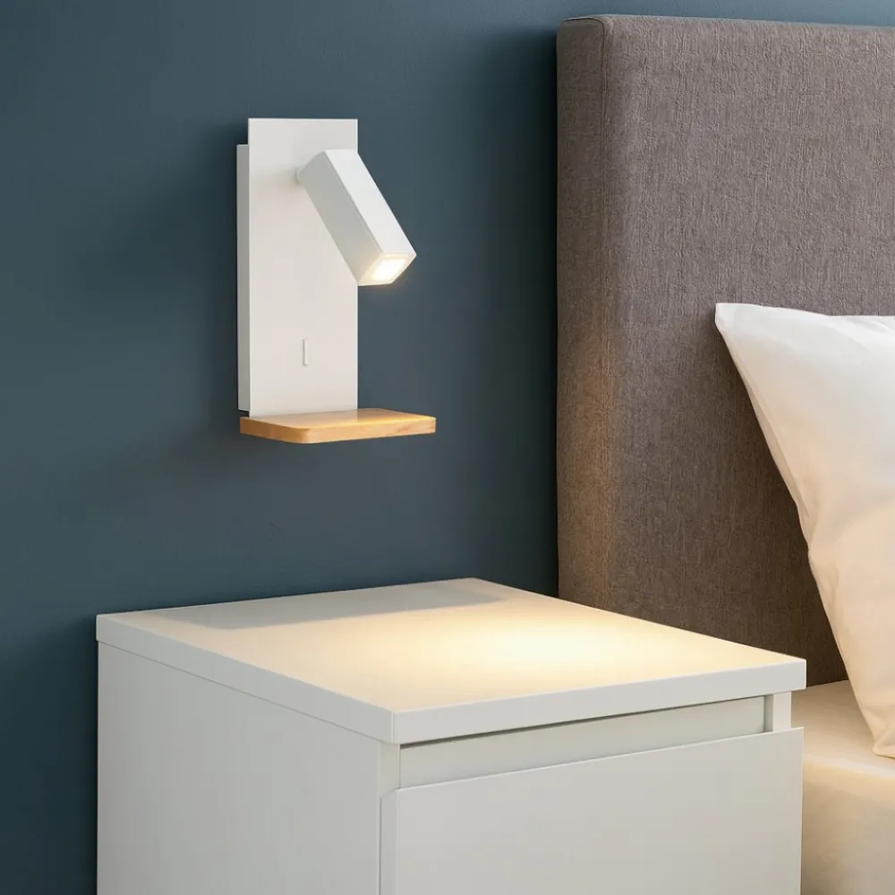 Applique Camera Da Letto-Selezionato da Mazzolaluce Applique per comodino camera da letto moderna bianca con porta usb