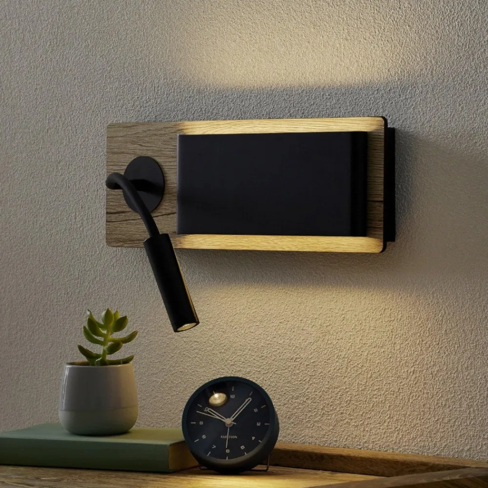 Applique Camera Da Letto-Selezionato da Mazzolaluce Applique per comodino camera da letto legno nero moderna