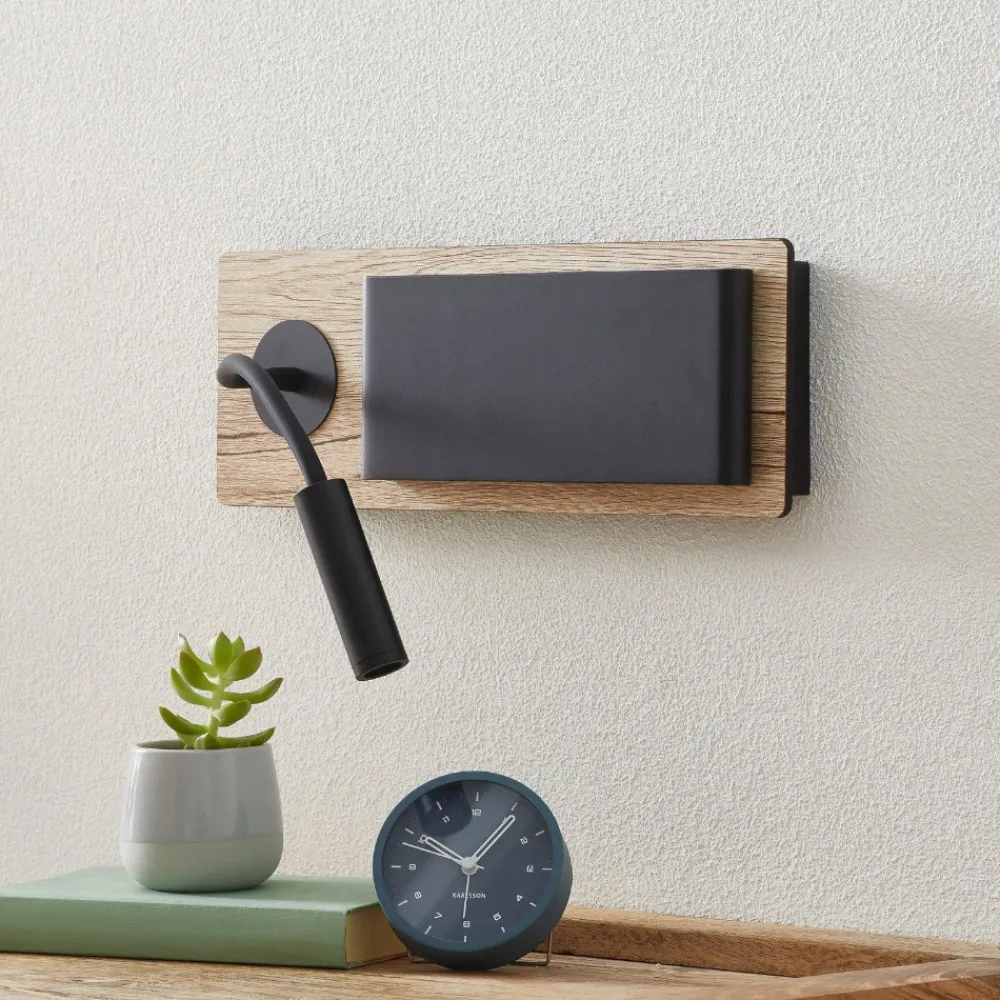Applique Camera Da Letto-Selezionato da Mazzolaluce Applique per comodino camera da letto legno nero moderna