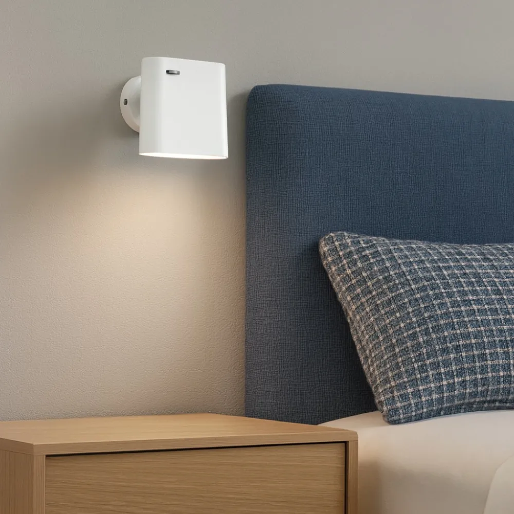 Applique Camera Da Letto-Selezionato da Mazzolaluce Applique per comodino camera da letto bianco 6w 2700k orientabile