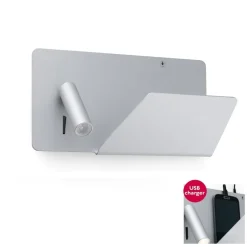 Applique Camera Da Letto-Selezionato da Mazzolaluce Applique per comodino camera da letto moderna grigio presa usb destra