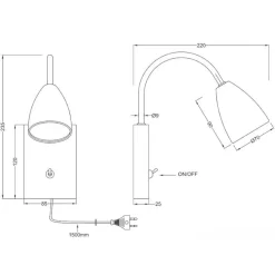 Applique Camera Da Letto-Selezionato da Mazzolaluce Applique per comodino cameretta ragazzo nero opaco luce orientabile