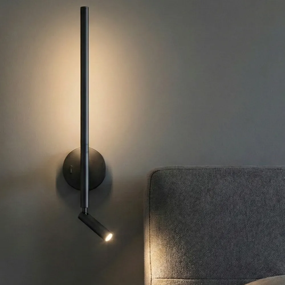 Applique Camera Da Letto-Perenz Illuminazione Applique per comodino ramon nero 2 luci led
