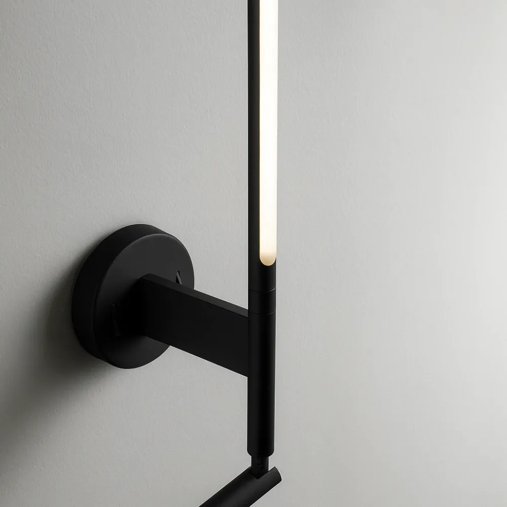 Applique Camera Da Letto-Perenz Illuminazione Applique per comodino ramon nero 2 luci led