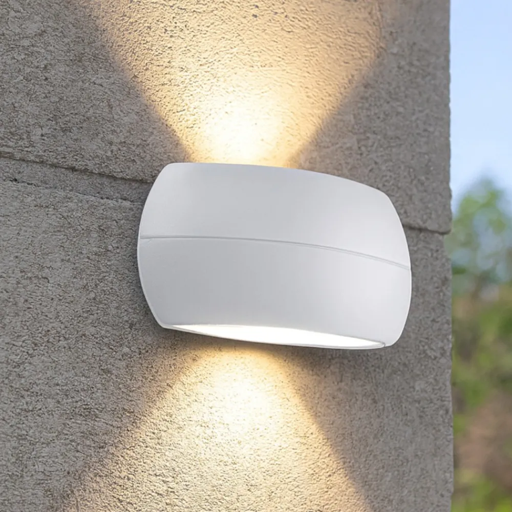 Applique Da Esterno-Selezionato da Mazzolaluce Applique per esterni design moderno bianca biemissione led 5w 3000k