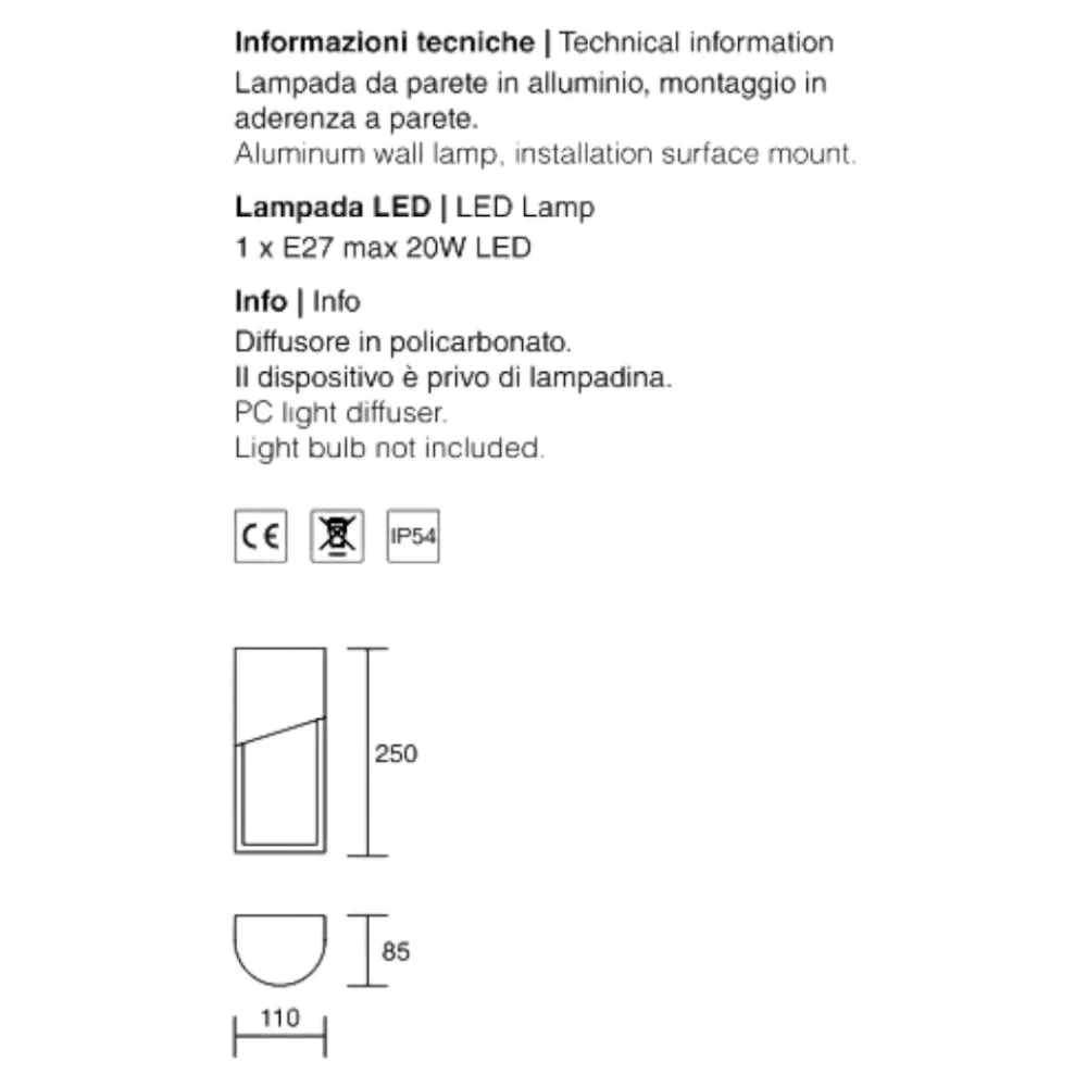 Applique Da Esterno-IsyLuce Applique per esterni moderna antracite