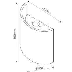Applique Da Esterno-Selezionato da Mazzolaluce Applique per esterni moderna nero led 10w 3000k ip54 fp