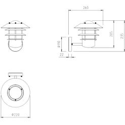 Applique Da Esterno-Selezionato da Mazzolaluce Applique per esterno acciaio zincato ip44 anti corrosione salsedine