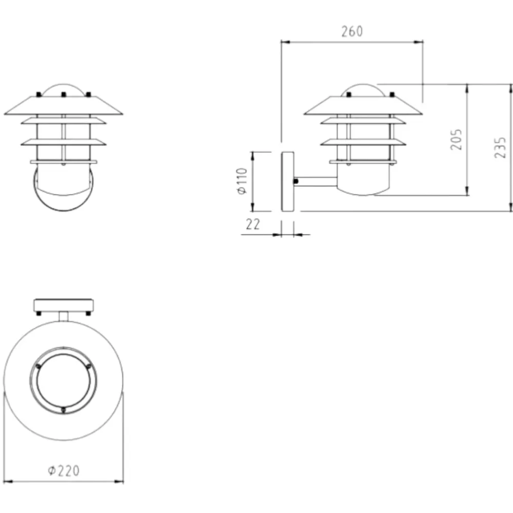 Applique Da Esterno-Selezionato da Mazzolaluce Applique per esterno acciaio zincato ip44 anti corrosione salsedine
