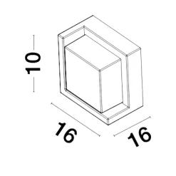 Applique Da Esterno-Selezionato da Mazzolaluce Applique per esterno antracite led 12w 3000k quadrato moderno