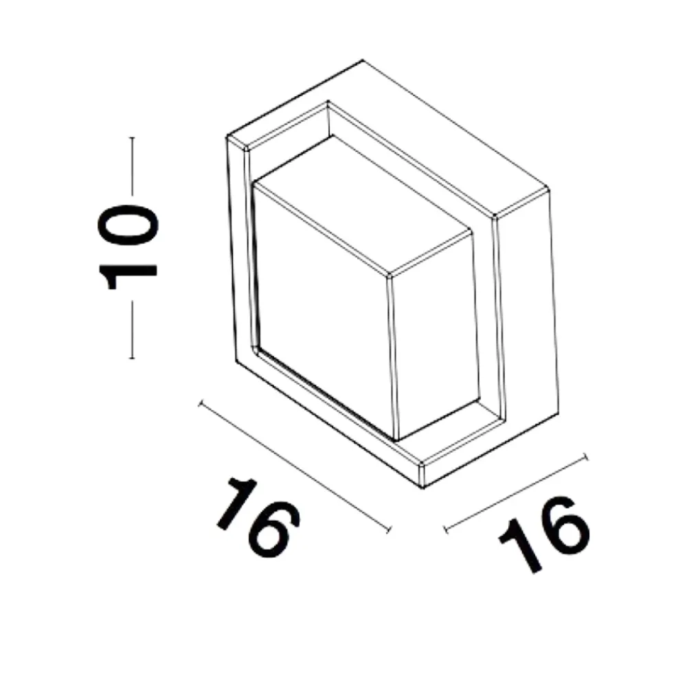 Applique Da Esterno-Selezionato da Mazzolaluce Applique per esterno antracite led 12w 3000k quadrato moderno