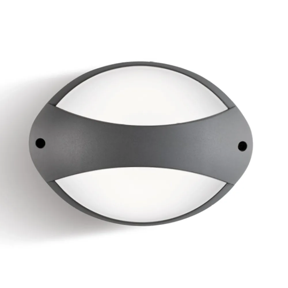 Applique Da Esterno-Selezionato da Mazzolaluce Applique per esterno antracite ovale moderna led 3000k ip65