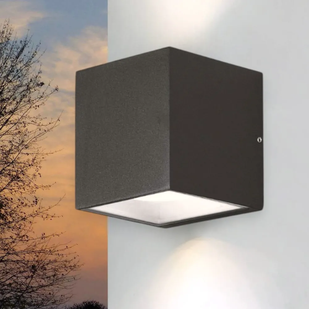 Applique Da Esterno-Gea Luce Applique per esterno antracite cubo apo