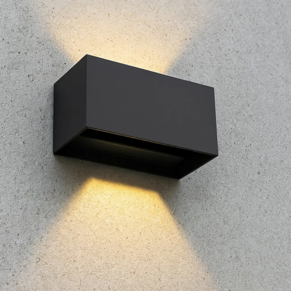 Applique Da Esterno-Ideal Lux Applique per esterno atom ap d20 nera led 3000k ip54