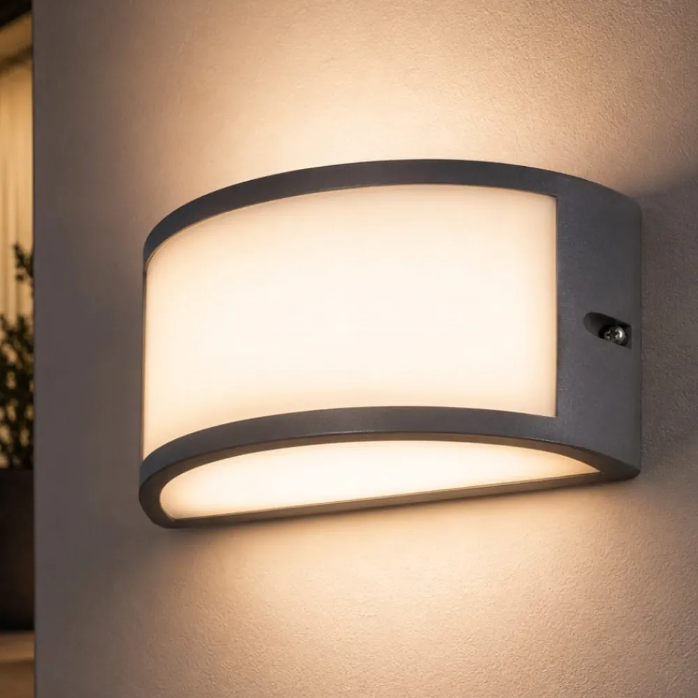 Applique Da Esterno-Selezionato da Mazzolaluce Applique per esterno balcone moderno led 4000k grafite ip65