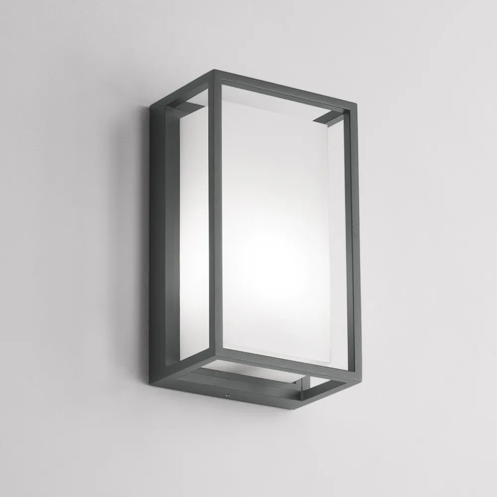 Applique Da Esterno-IsyLuce Applique per esterno balcone rettangolare antracite moderna ip65