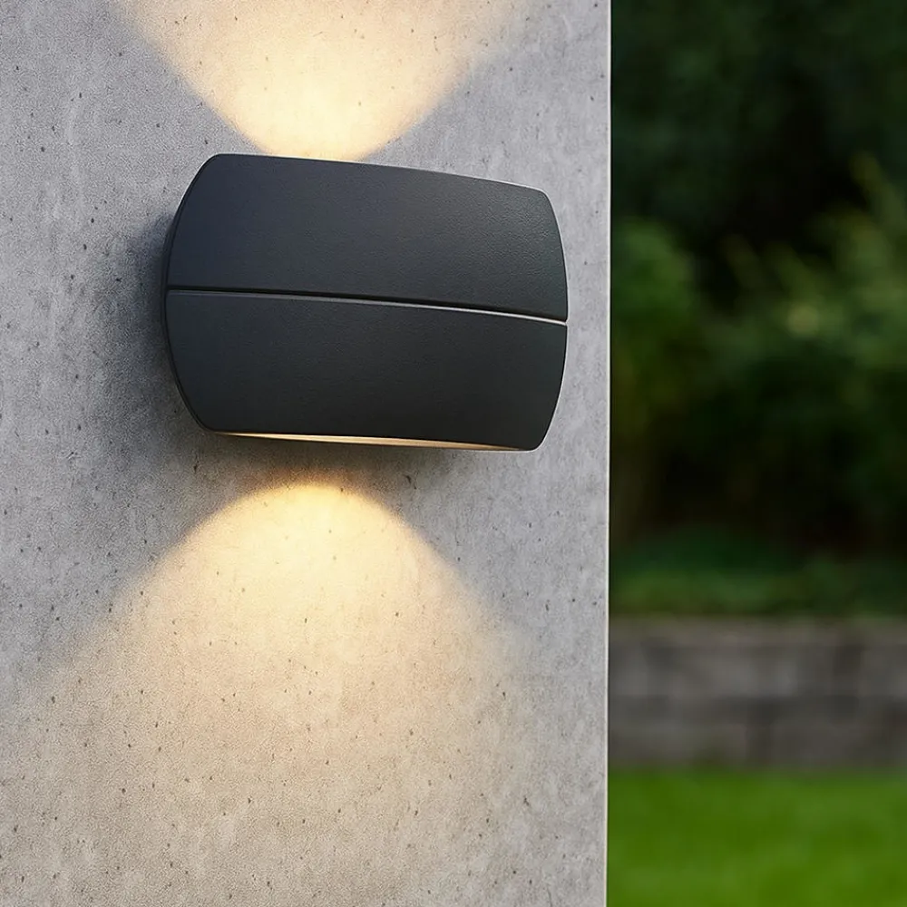 Applique Da Esterno-Selezionato da Mazzolaluce Applique per esterno balcone moderna grafite led 10w 3000k ip54