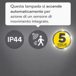 Applique Da Esterno-Selezionato da Mazzolaluce Applique per esterno con sensore di movimento effetto legno led 3000k anti corrosione
