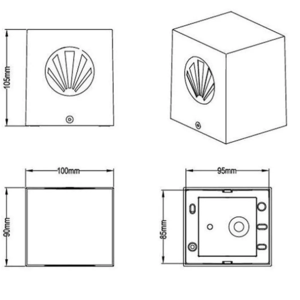 Applique Da Esterno-Selezionato da Mazzolaluce Applique per esterno cubo bianco led 4w 3000k