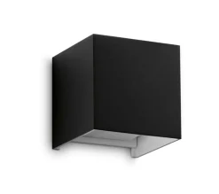 Applique Da Esterno-Ideal Lux Applique per esterno cubo nero atom ap d10 led 12w 3000k