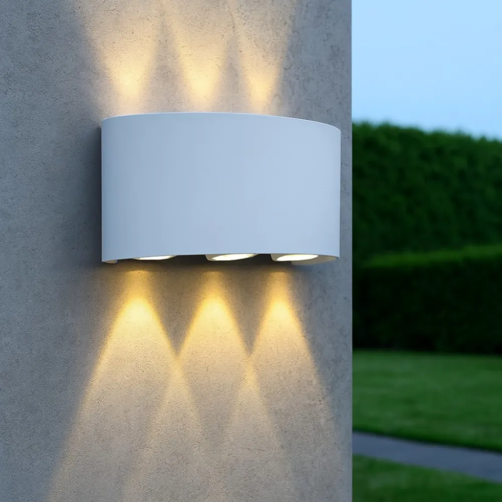Applique Da Esterno-Maytoni Applique per esterno design moderna bianco ip54 6w 3000k strato