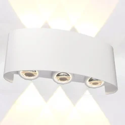 Applique Da Esterno-Maytoni Applique per esterno design moderna bianco ip54 6w 3000k strato