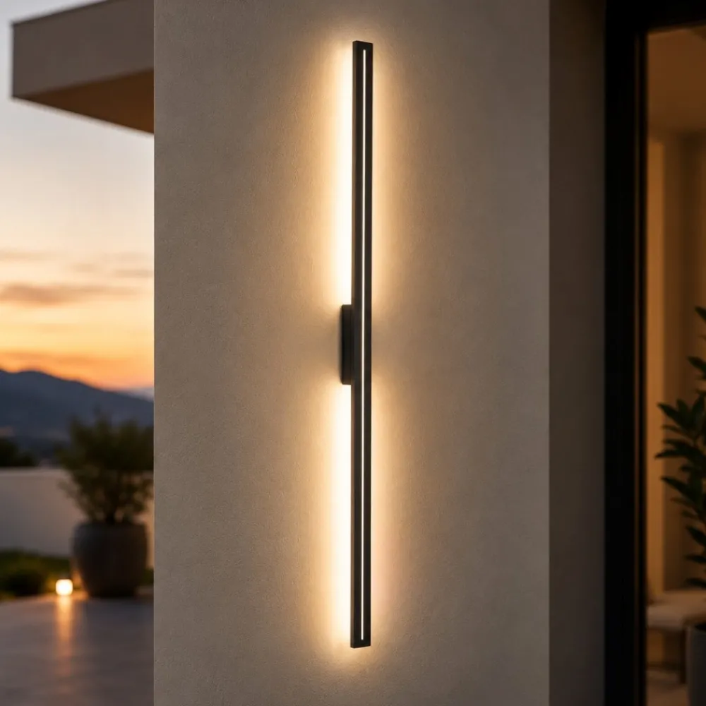 Applique Da Esterno-Selezionato da Mazzolaluce Applique per esterno design moderno grigio lungo 121 cm ip65 led 30w 3000k