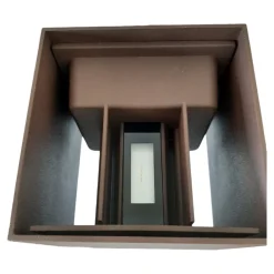 Applique Da Esterno-IsyLuce Applique per esterno led 6w 4000k cubo marrone corten