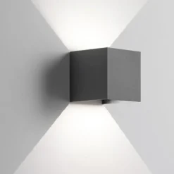 Applique Da Esterno-IsyLuce Applique per esterno led 6w 4000k cubo antracite