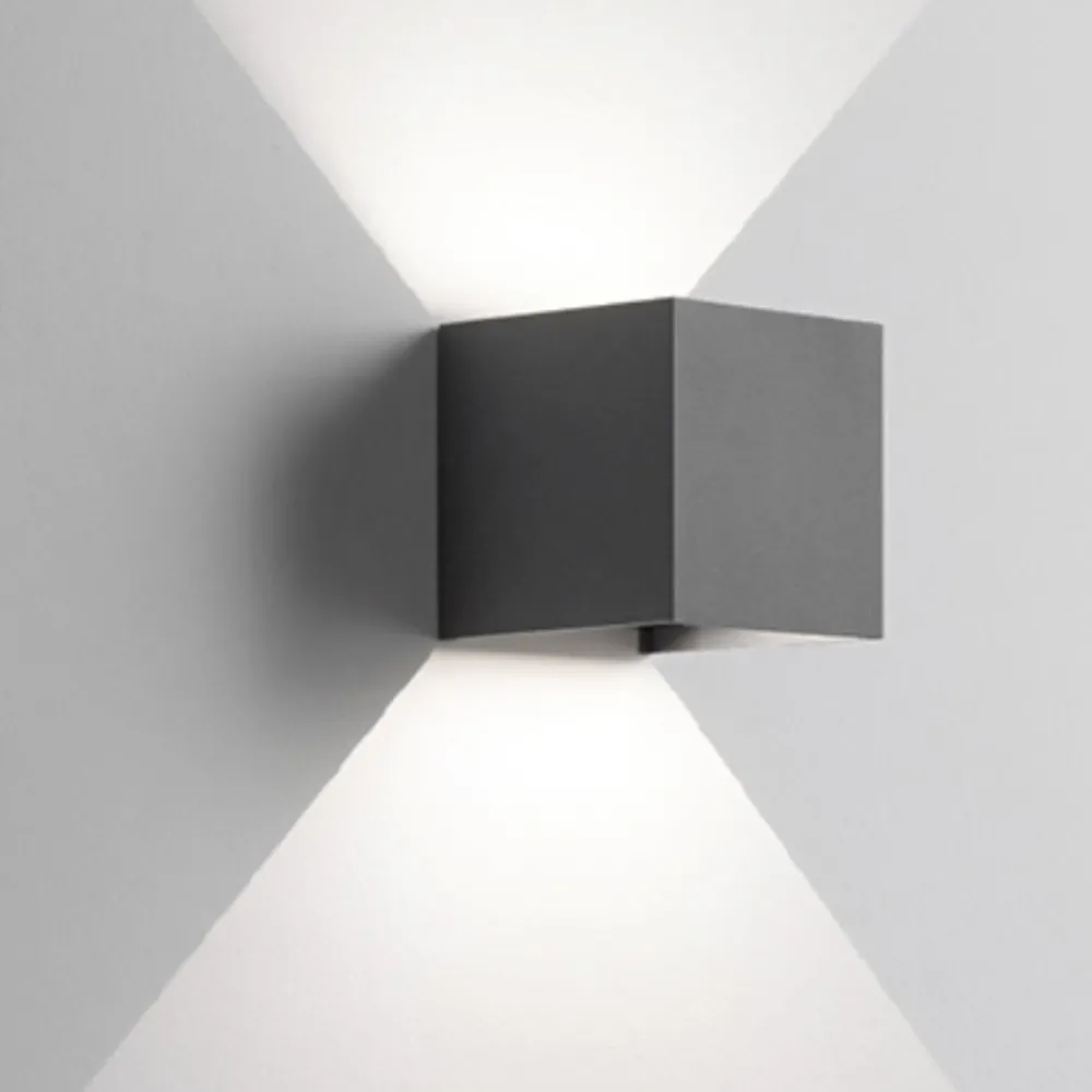Applique Da Esterno-IsyLuce Applique per esterno led 6w 4000k cubo antracite