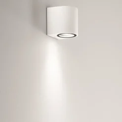 Applique Da Esterno-IsyLuce Applique per esterno moderno tonda bianca