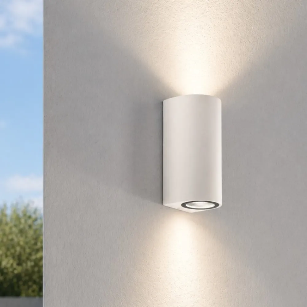 Applique Da Esterno-IsyLuce Applique per esterno moderno bianco tondo