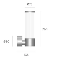 Applique Da Esterno-Selezionato da Mazzolaluce Applique per esterno moderno led 8w 4000k grafite vetro rigato ip54