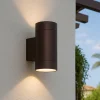 Applique Da Esterno-Gea Luce Applique per esterno moderno cilindro marrone