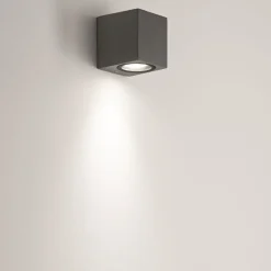 Applique Da Esterno-IsyLuce Applique per esterno mono emissione cubo antracite