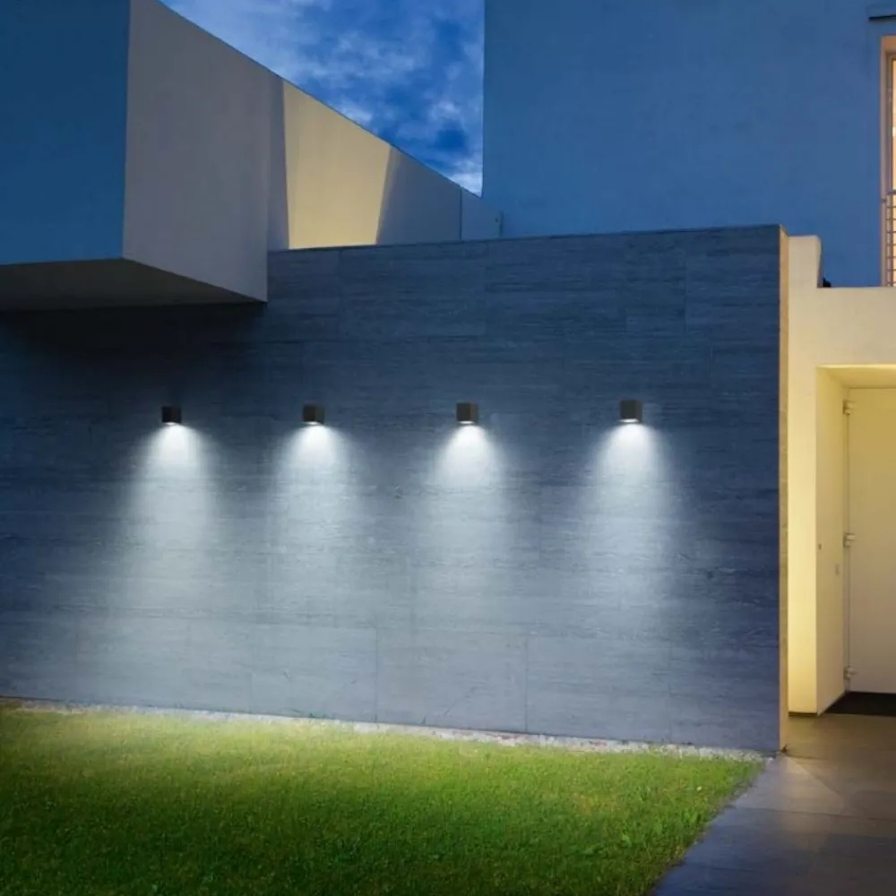 Applique Da Esterno-IsyLuce Applique per esterno mono emissione cubo antracite